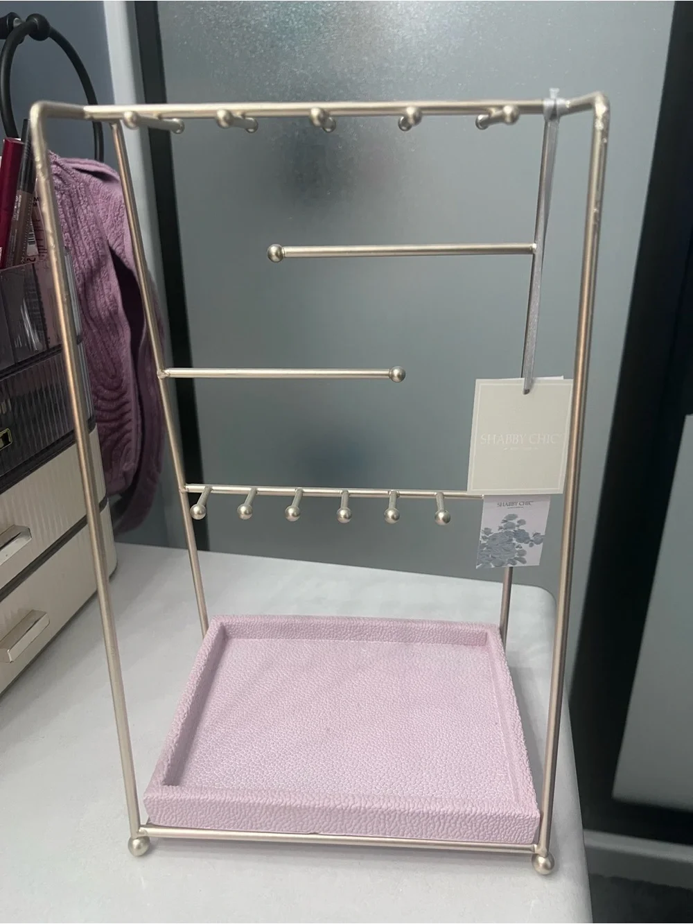 Shabby Chic Pink Jewelry Stand NWT